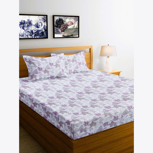 Summer Prints Premium 100% Cotton Elastic Fitted Bedsheet - 400 TC