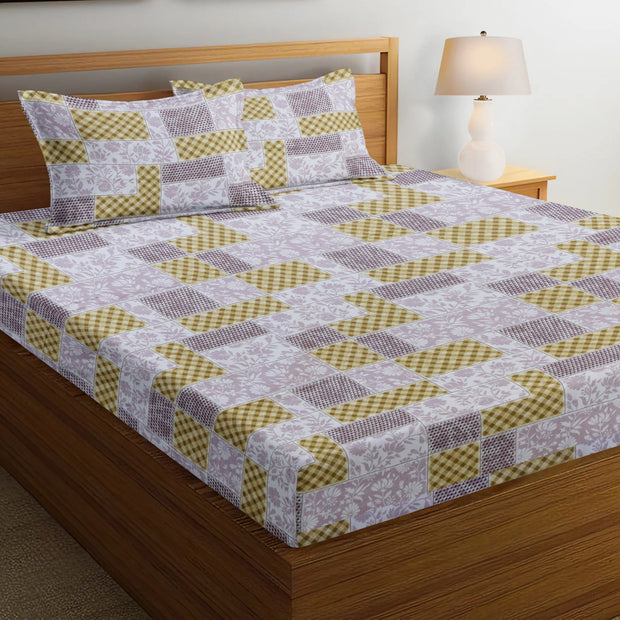 Winter Warmth Premium 100% Cotton Elastic Fitted Bedsheet - Yellow