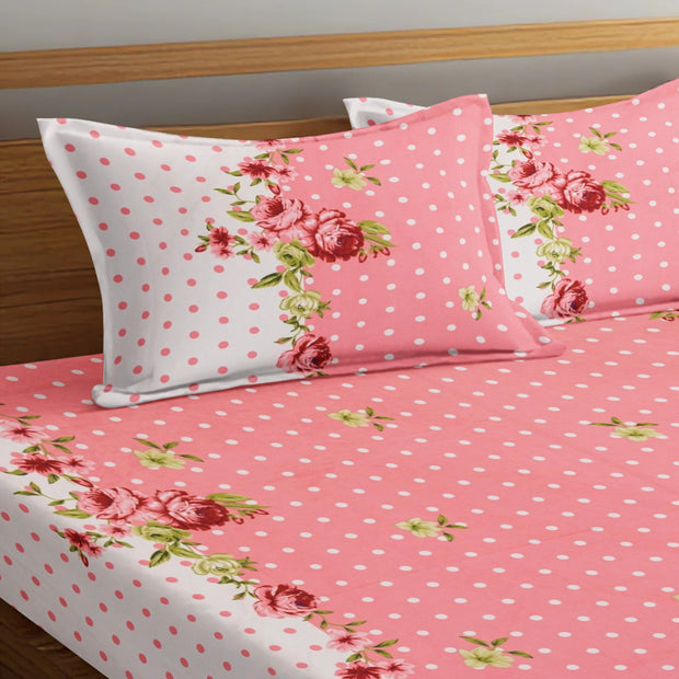 Floral Rhapsody 210 TC Cotton Blend Flat King Bedsheet