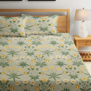 Radiant Blossoms 210 TC Cotton Blend Flat King Bedsheet