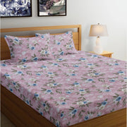 Autumn Glow Premium 100% Cotton Elastic Fitted Bedsheet - Lavender