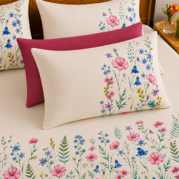 Florelle Petal Cotton King Bedsheet - 250 TC