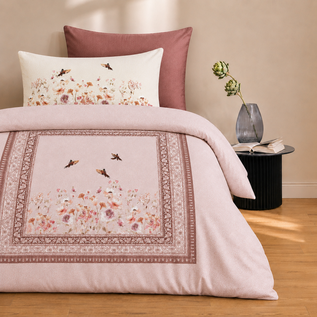 Phoolwari Cotton King Bedsheet - 250 TC