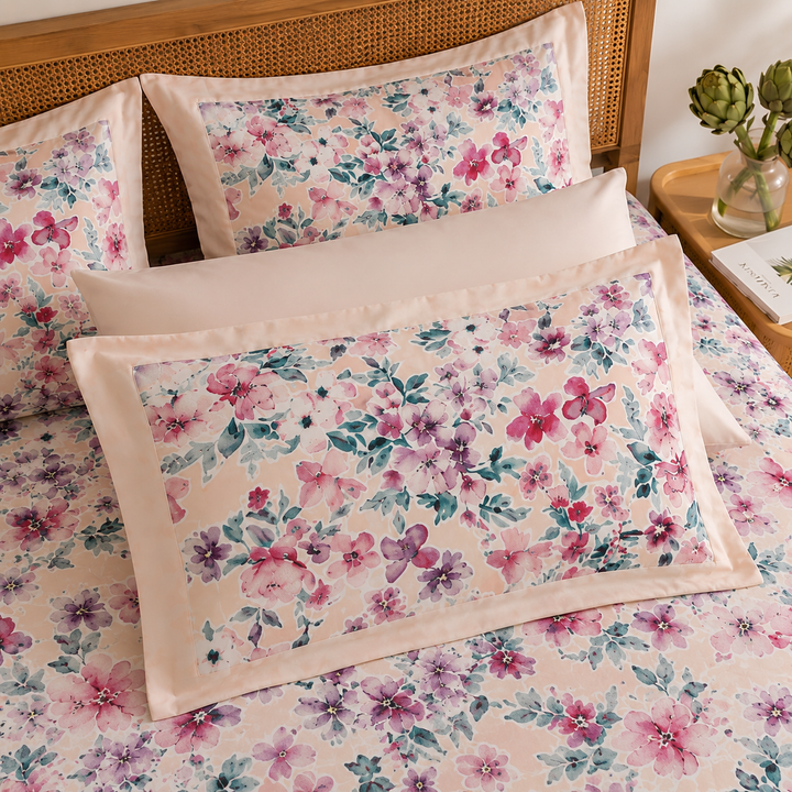Petals & Poetry Cotton King Bedsheet - 250 TC