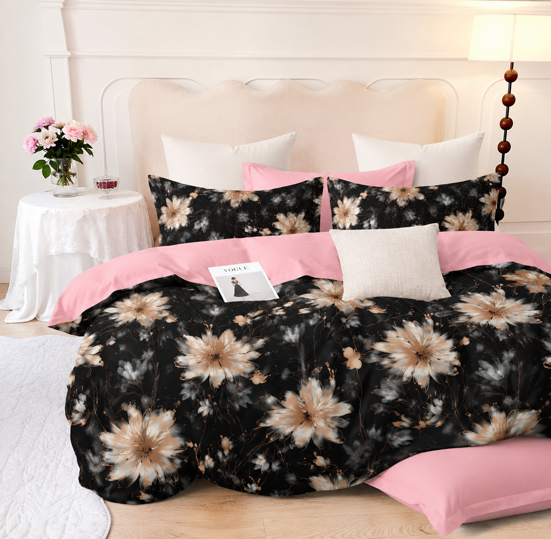 Bon Flowr 210 TC Cotton Blend Flat King Bedsheet