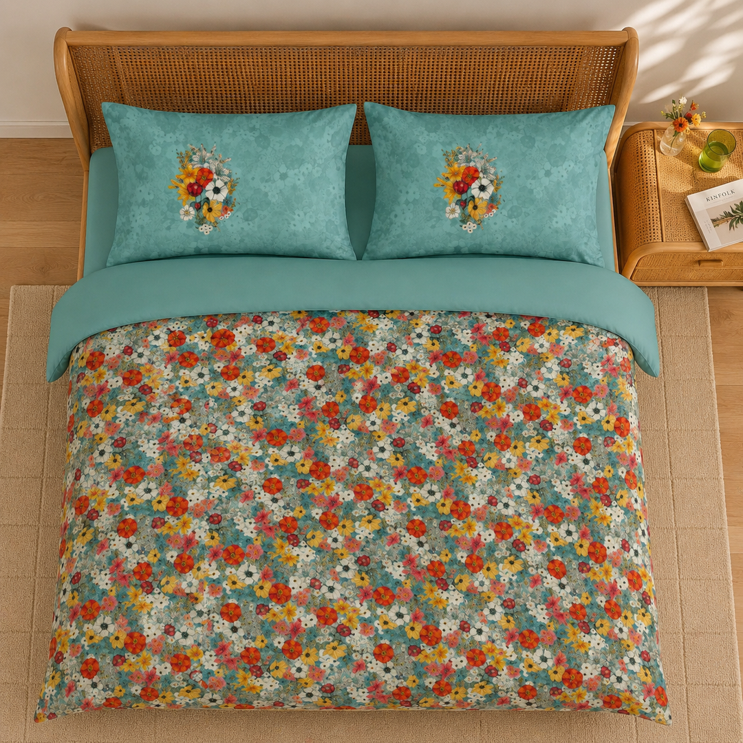 Bloomscape Cotton King Bedsheet - 250 TC