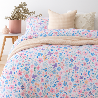 Colorful Butterflies Cotton King Elastic Fitted King Bedsheet
