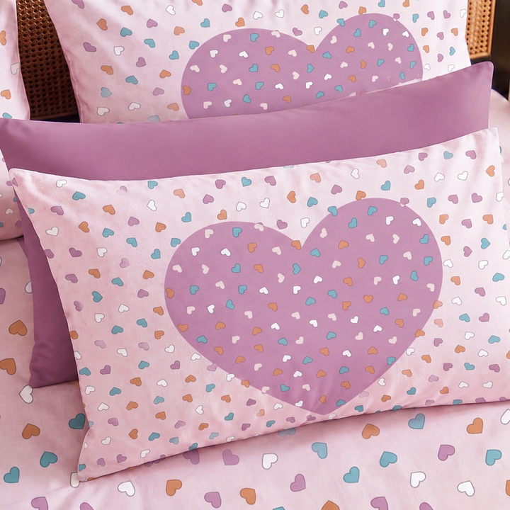 Candy Hearts Cotton King Bedsheet - 250 TC