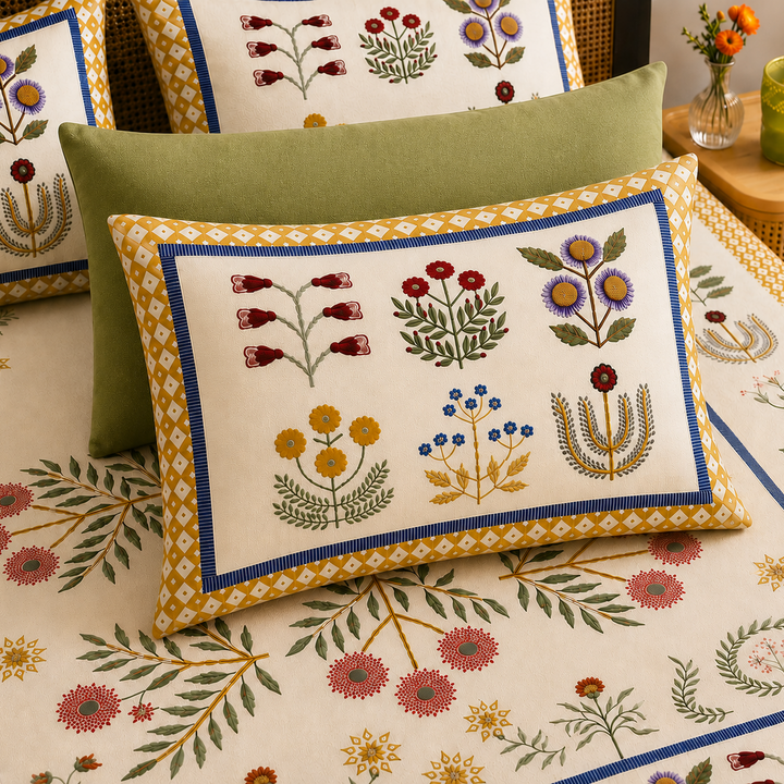 Flora Ledger Cotton King Bedsheet - 250 TC