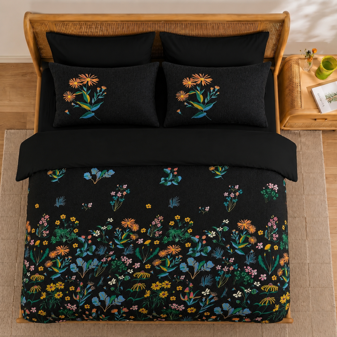 Night Garden Cotton King Bedsheet - 250 TC