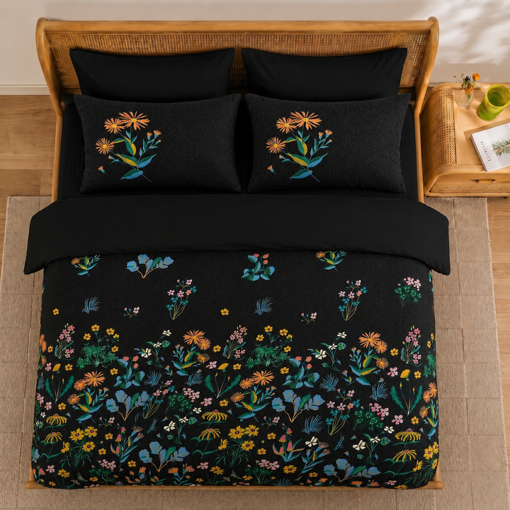 Night Garden Cotton King Bedsheet - 250 TC