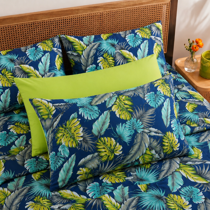 Blue Bagaan Cotton King Bedsheet - 250 TC