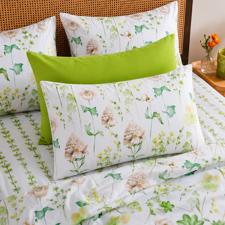 Rainy Garden Cotton King Elastic Fitted King Bedsheet