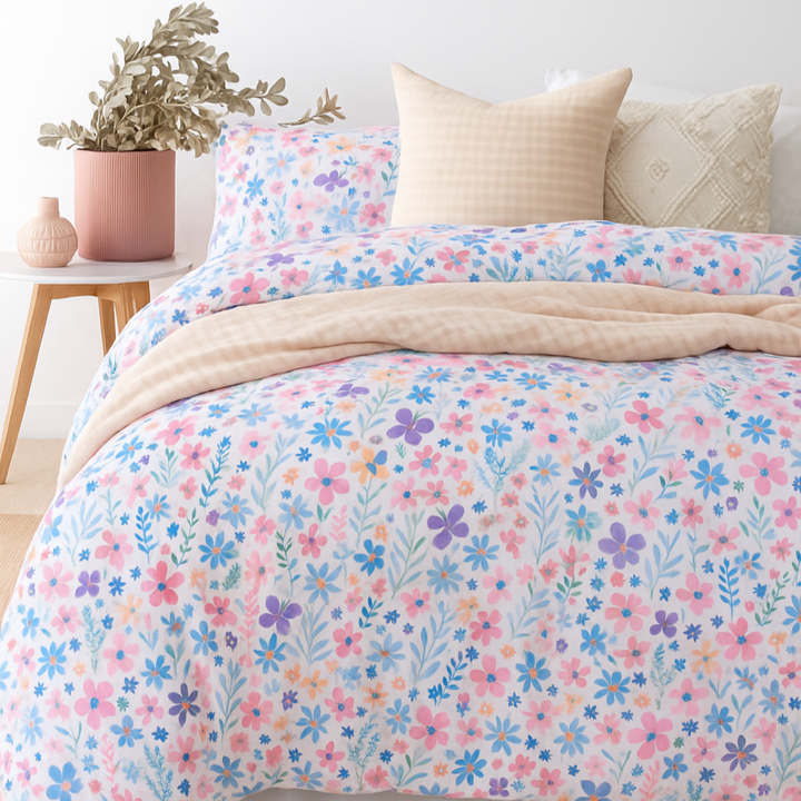 Colorful Butterflies Cotton King Bedsheet - 250 TC