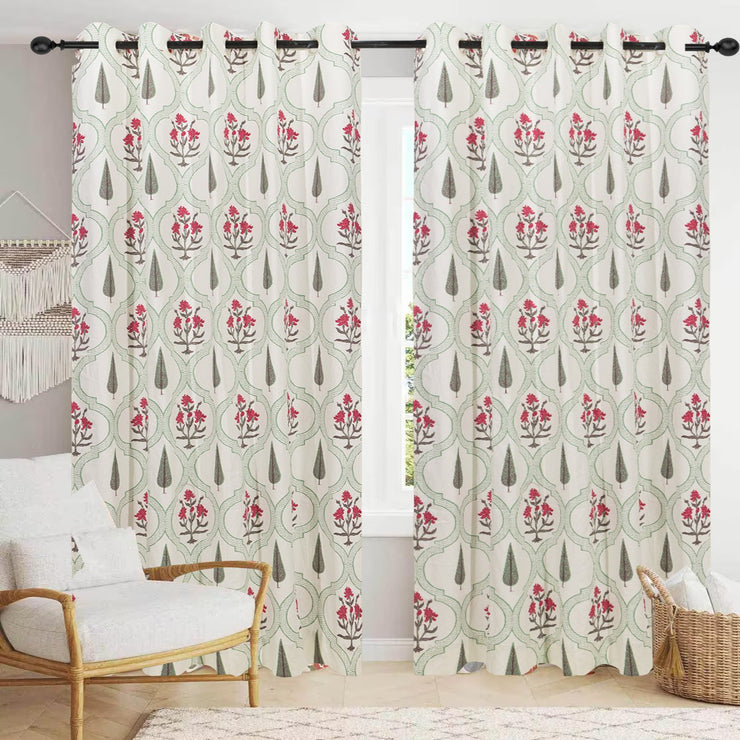 Jaipuri Bale Duck Cotton Printed Curtains Cotton Curtains - Window/Door/Long Door