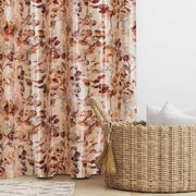 Luxurious Digital Printed Faux Silk Heavy Curtains - Peach Petals