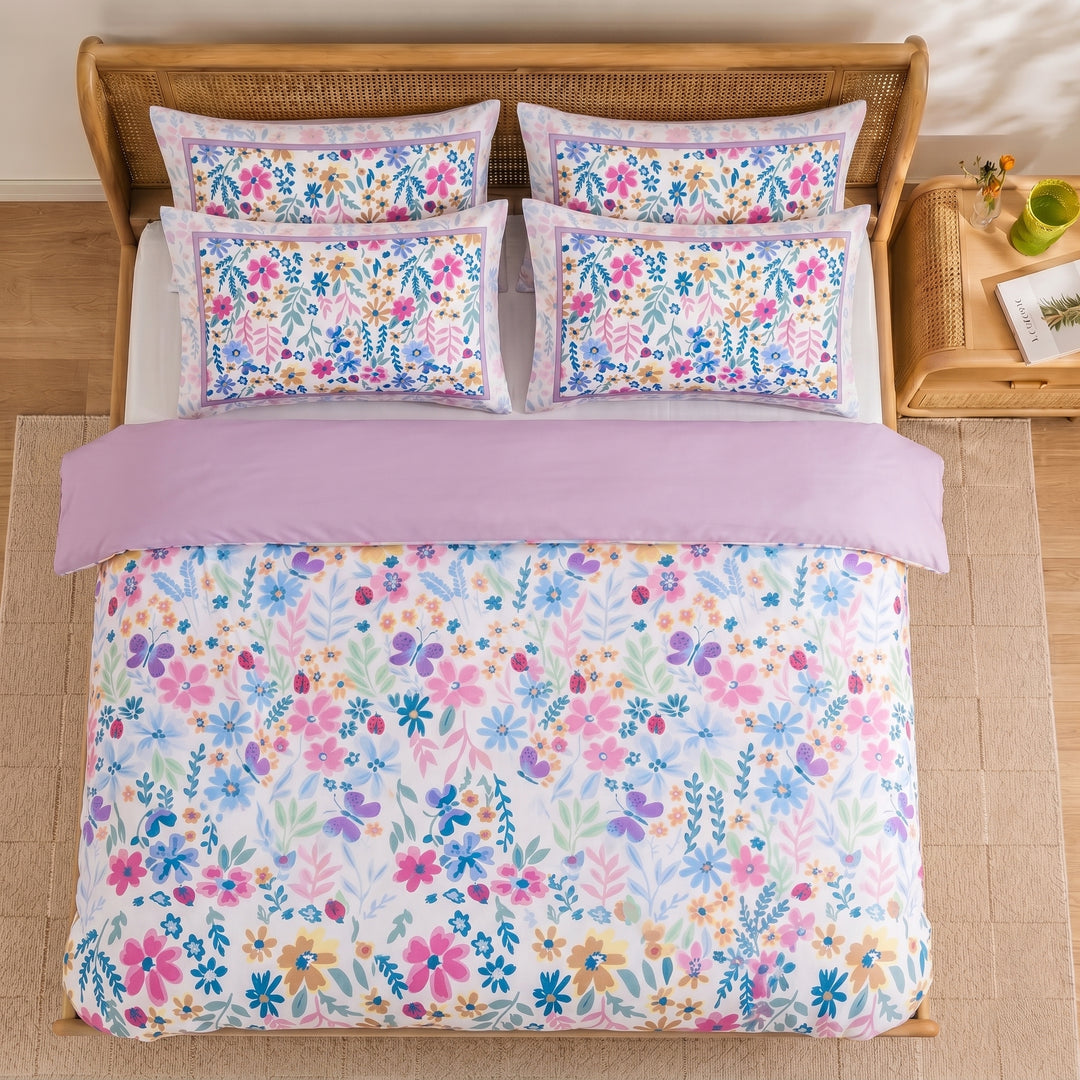 Colorful Butterflies Cotton King Bedsheet - 250 TC