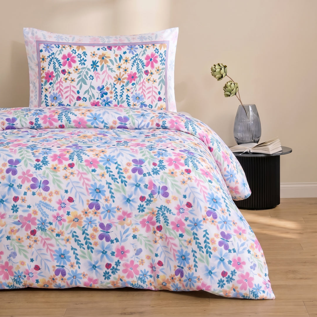 Colorful Butterflies Cotton King Bedsheet - 250 TC