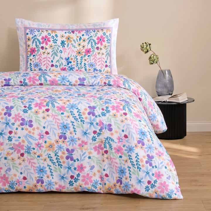 Colorful Butterflies Cotton King Bedsheet - 250 TC