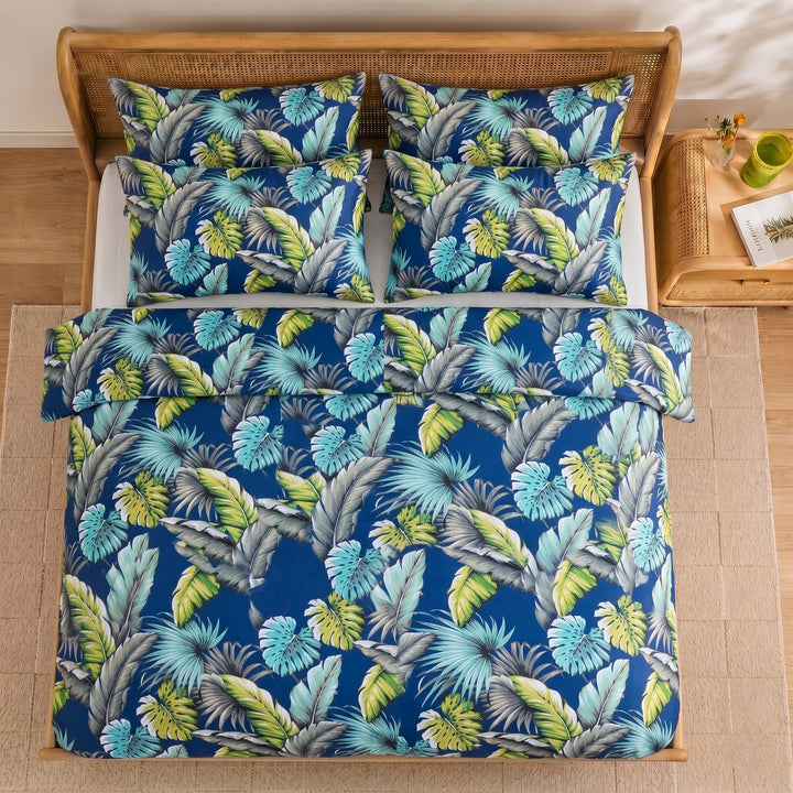 Blue Bagaan Cotton King Bedsheet - 250 TC