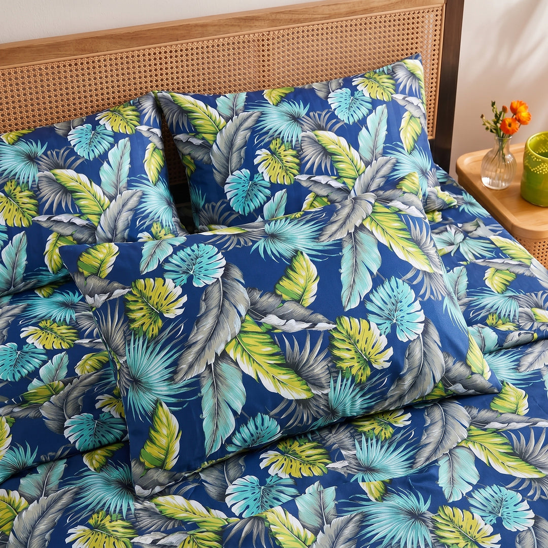 Blue Bagaan Cotton King Bedsheet - 250 TC