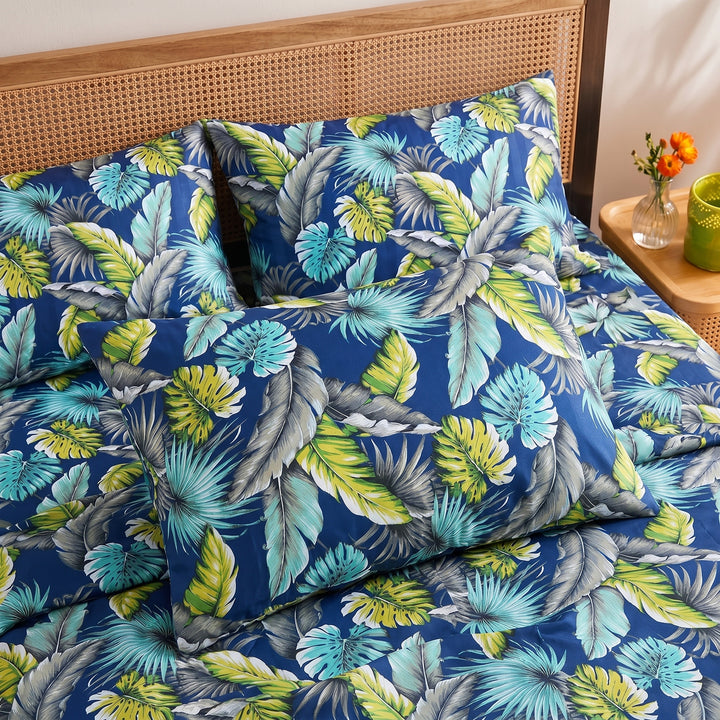 Blue Bagaan Cotton King Bedsheet - 250 TC