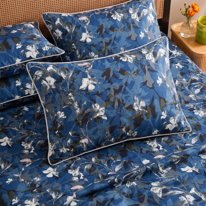 Ocean Whisper Cotton King Bedsheet - 250 TC
