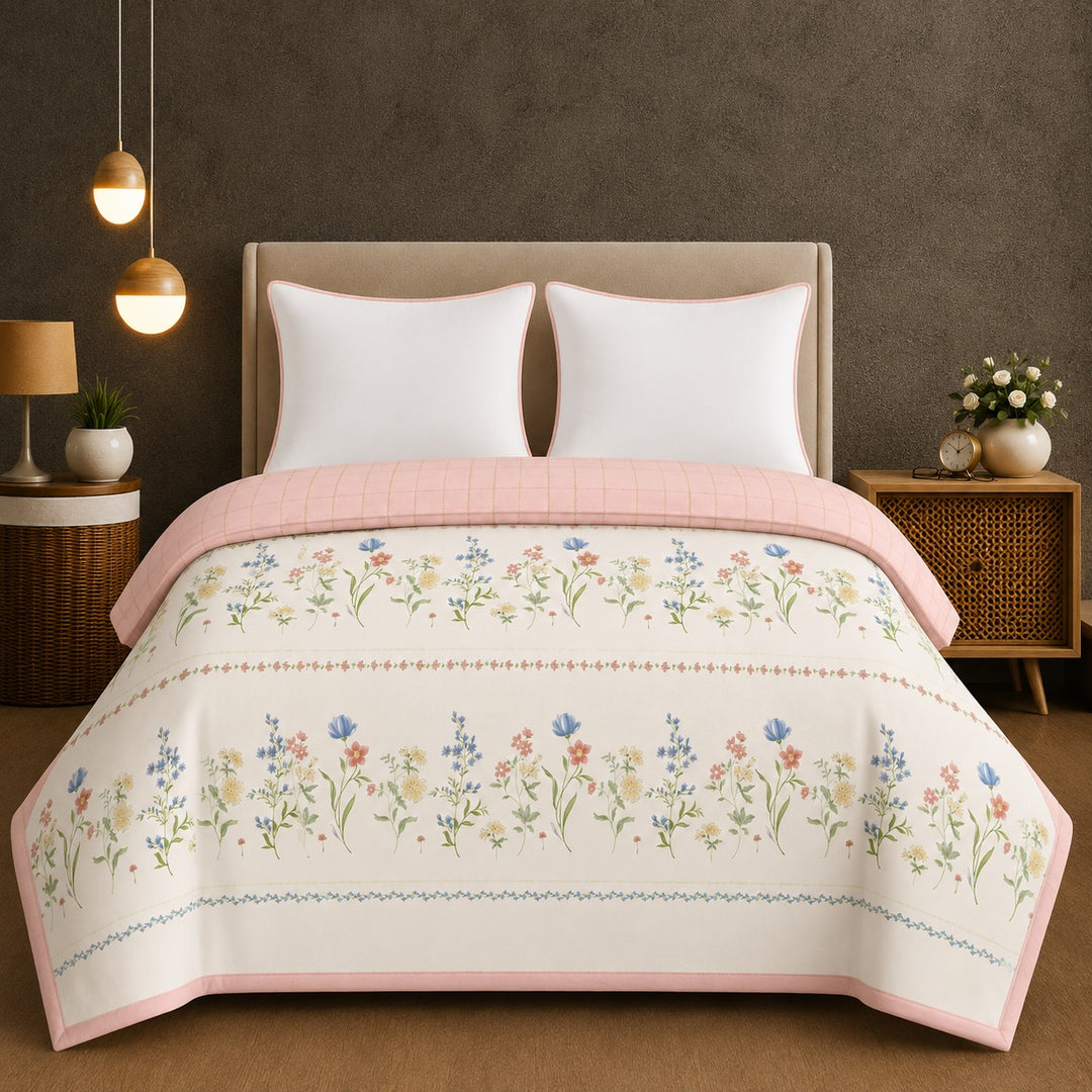Floral Muse 180 GSM AC Room Reversible Double Bed Comforter
