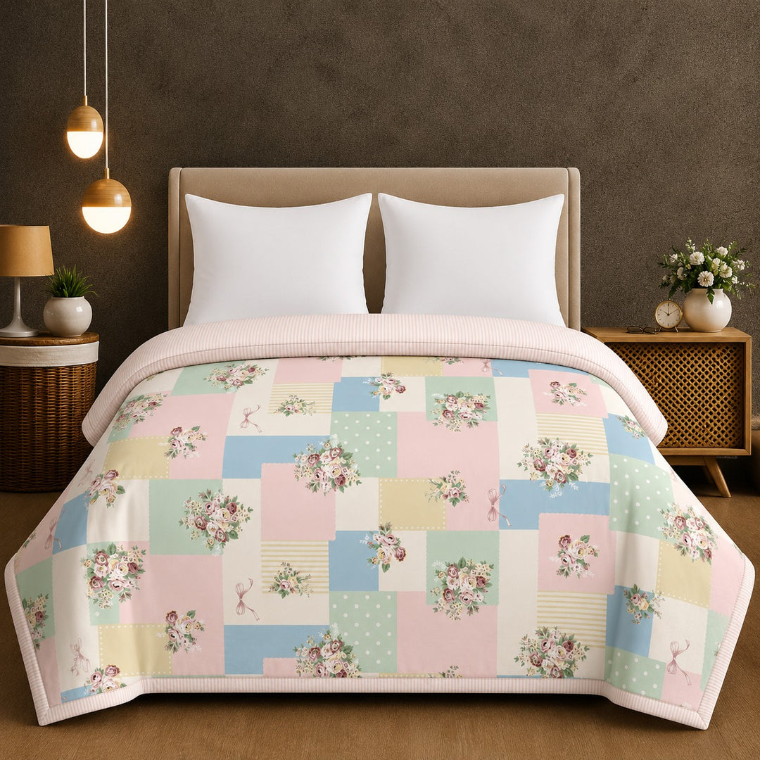 Bloom Patchwork 180 GSM AC Room Reversible Single Bed Comforter
