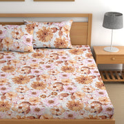 Flower Aroma Cotton Blend Elastic Fitted King Bedsheet