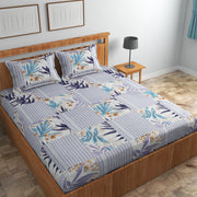 Flora Abstract Cotton Blend Elastic Fitted King Bedsheet