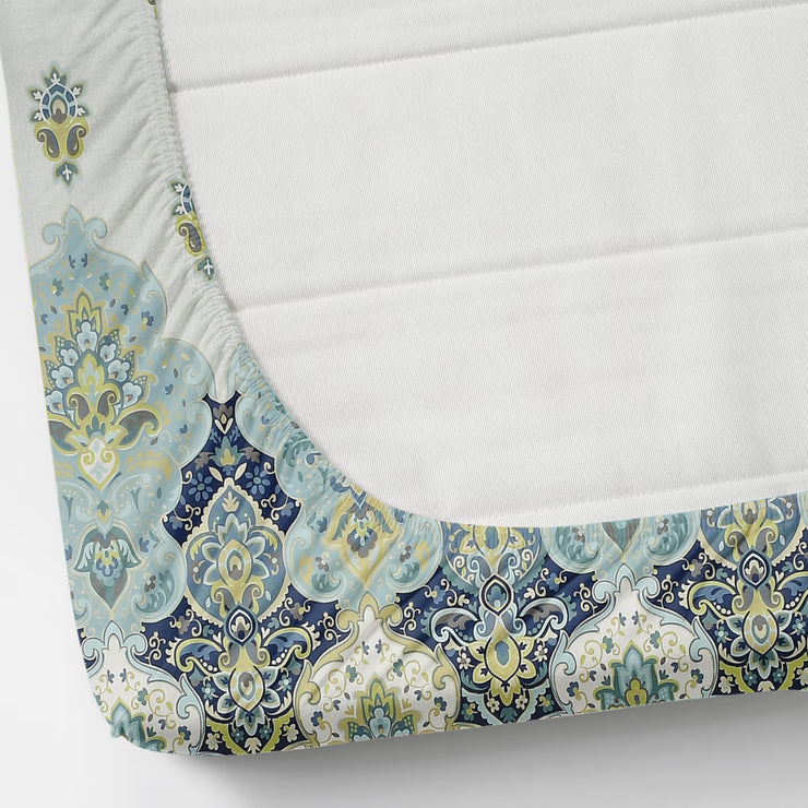 Azure Dreams Cotton Blend Elastic Fitted King Bedsheet