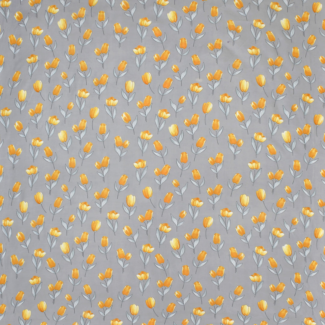 Tiny Tulips Cotton Blend Elastic Fitted King Bedsheet