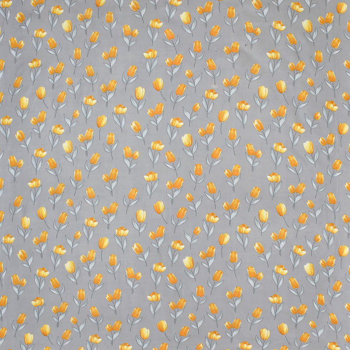 Tiny Tulips Cotton Blend Elastic Fitted King Bedsheet