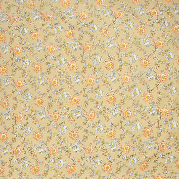 Flower Valley Cotton Blend Elastic Fitted King Bedsheet