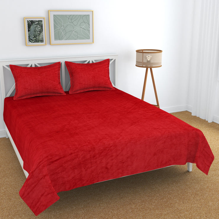 Red Viper Warm Winter Flannel Flat King Bedsheet (100 x 108)