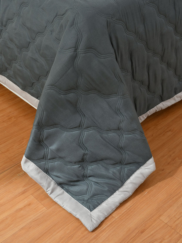 Stone Grey 180 GSM AC Room Reversible Double Bed Comforter