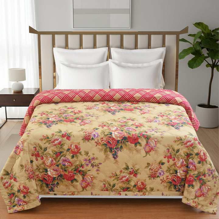 Rose Bunch 180 GSM AC Room Reversible Double Bed Comforter