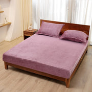 Iris Bloom Pencil Warm Winter Flannel Fitted King Bedsheet