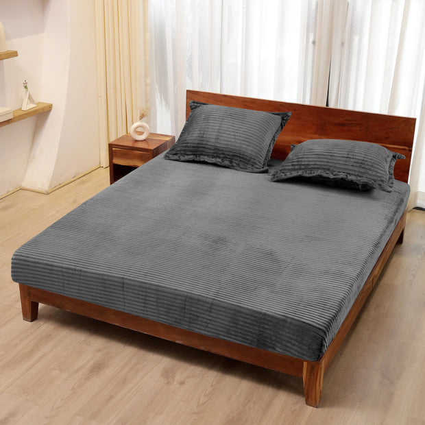 Universal Pencil Warm Winter Flannel Fitted King Bedsheet