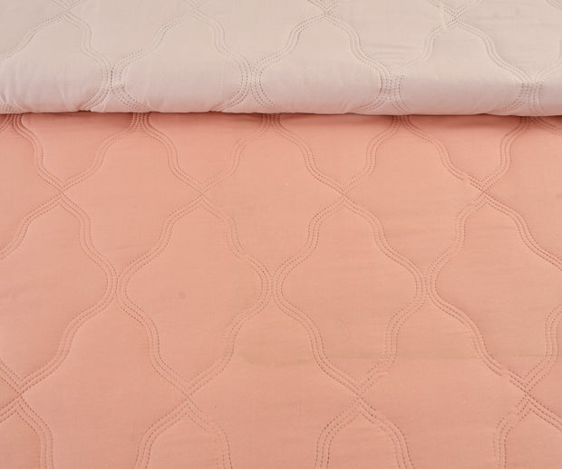 Peach Solid 180 GSM AC Room Reversible Double Bed Comforter