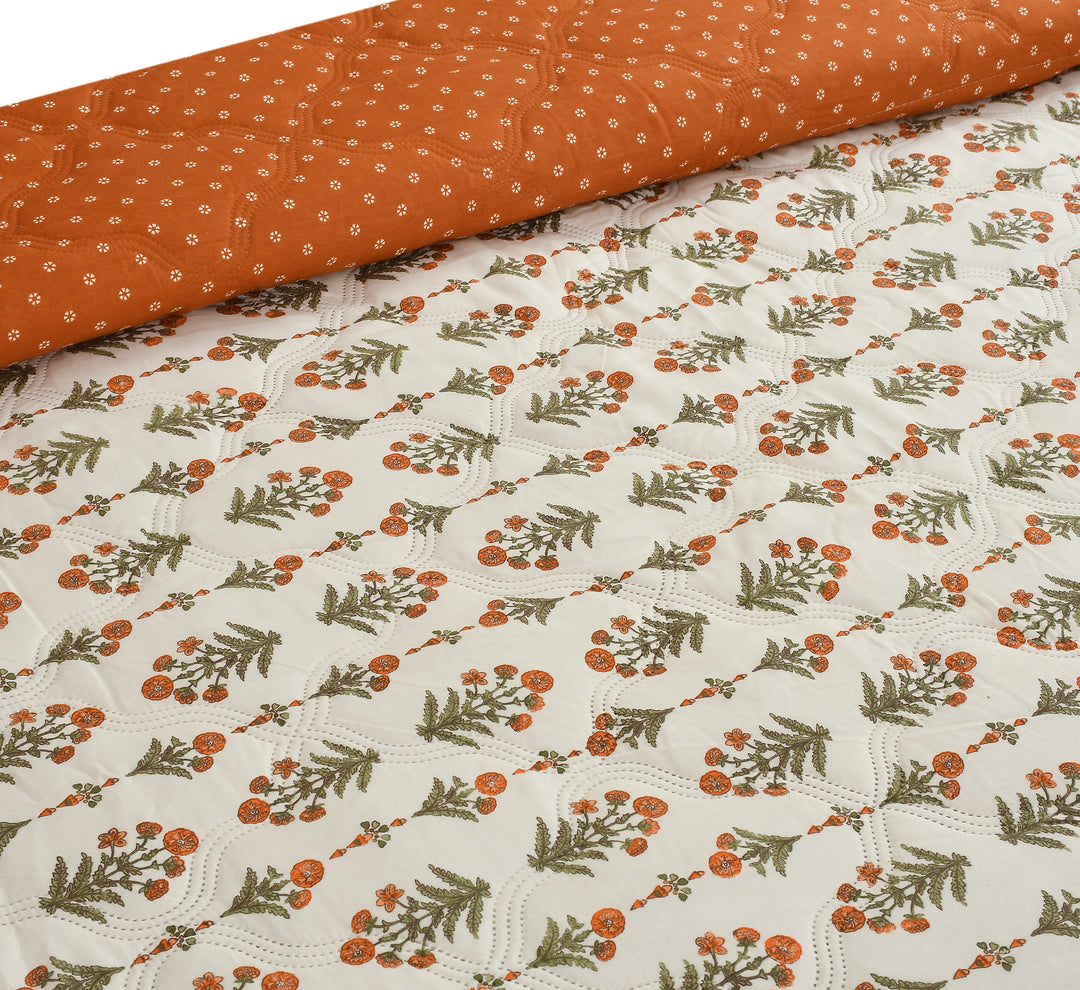 Orange Bail Comforter 180 GSM AC Room Reversible Double Bed Comforter