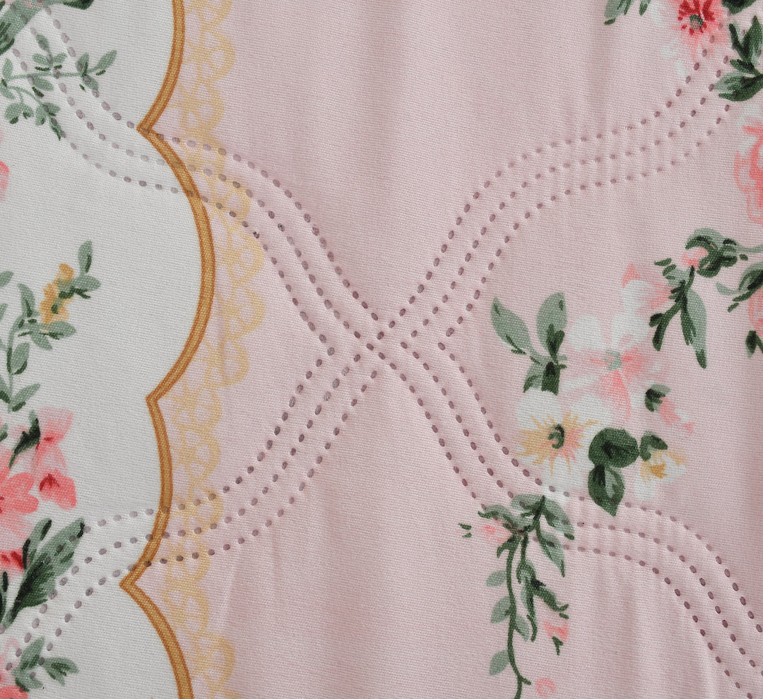 Crystal Bloom Pink Comforter 180 GSM AC Room Reversible Single Bed Comforter