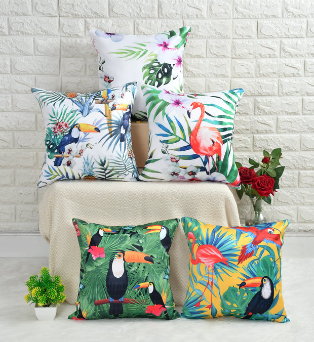 Serenity & Style Decor Hand Crafted Throw Cushion Covers 16”x 16” (Set of 5)