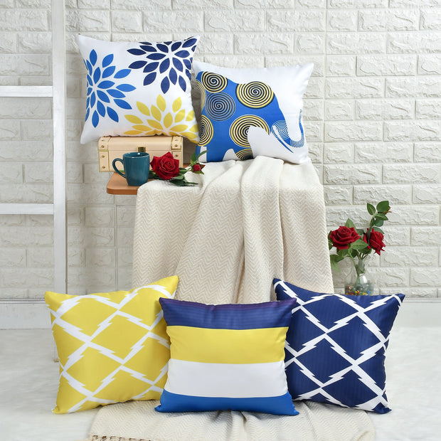 Serenity & Style Decor Hand Crafted Throw Cushion Covers 16”x 16” (Set of 5)