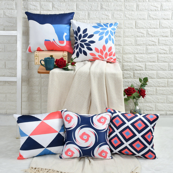 Serenity & Style Decor Hand Crafted Throw Cushion Covers 16”x 16” (Set of 5)