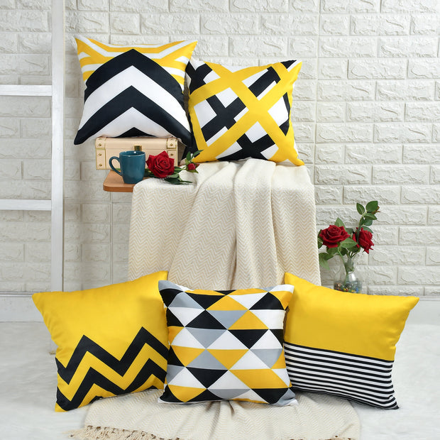 Serenity & Style Decor Hand Crafted Throw Cushion Covers 16”x 16” (Set of 5)