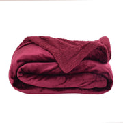 Sherpa California King Size Reversible 2in1 Blanket - Sangria