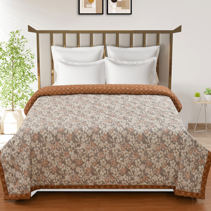 Ash Flowers 180 GSM AC Room Reversible Double Bed Comforter