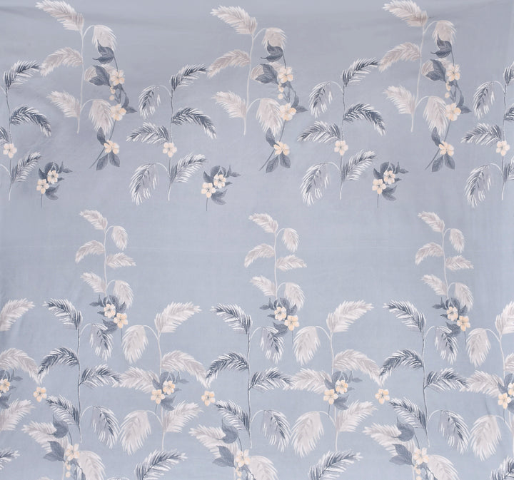 Serene Palm Bloom Cotton Blend Elastic Fitted King Bedsheet